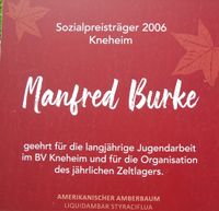 Schild Sozialpreisträger Manfred Burke