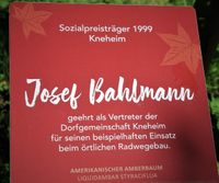 Schild Sozialpreisträger Josef Bahlmann